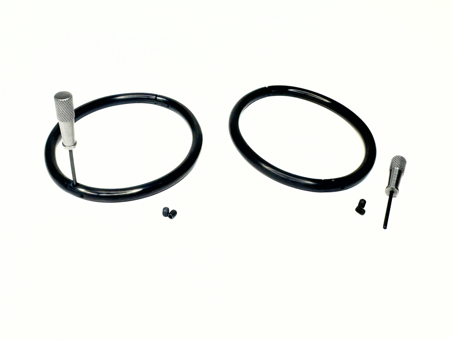 6mm Locking Matte Black Titanium Eternity Cuffs