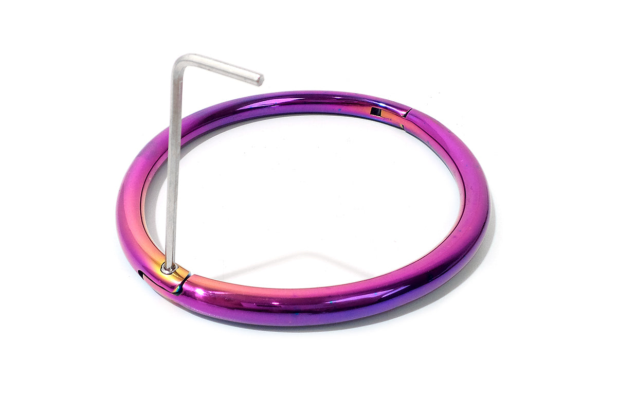 8mm Elliptical Rainbow Locking Eternity Bracelet, Anklet (bdsm locking anklet)