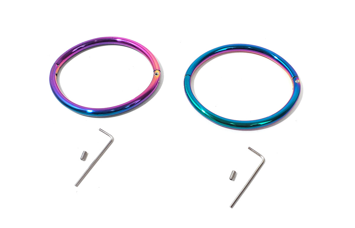 8mm Elliptical Rainbow Locking Eternity Bracelet, Anklet (bdsm locking anklet)