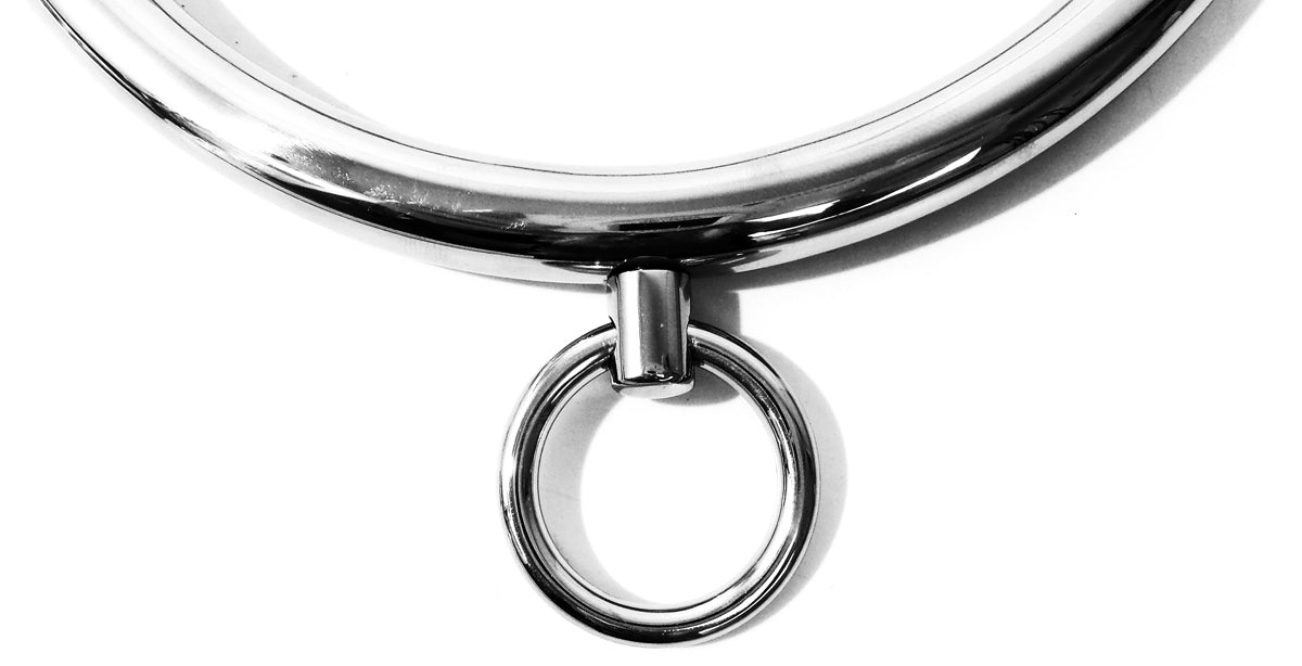 Eternity Slave Collar with Fixed Collar Ring Finish Stainless Steel (Metal, BDSM, Eternity)