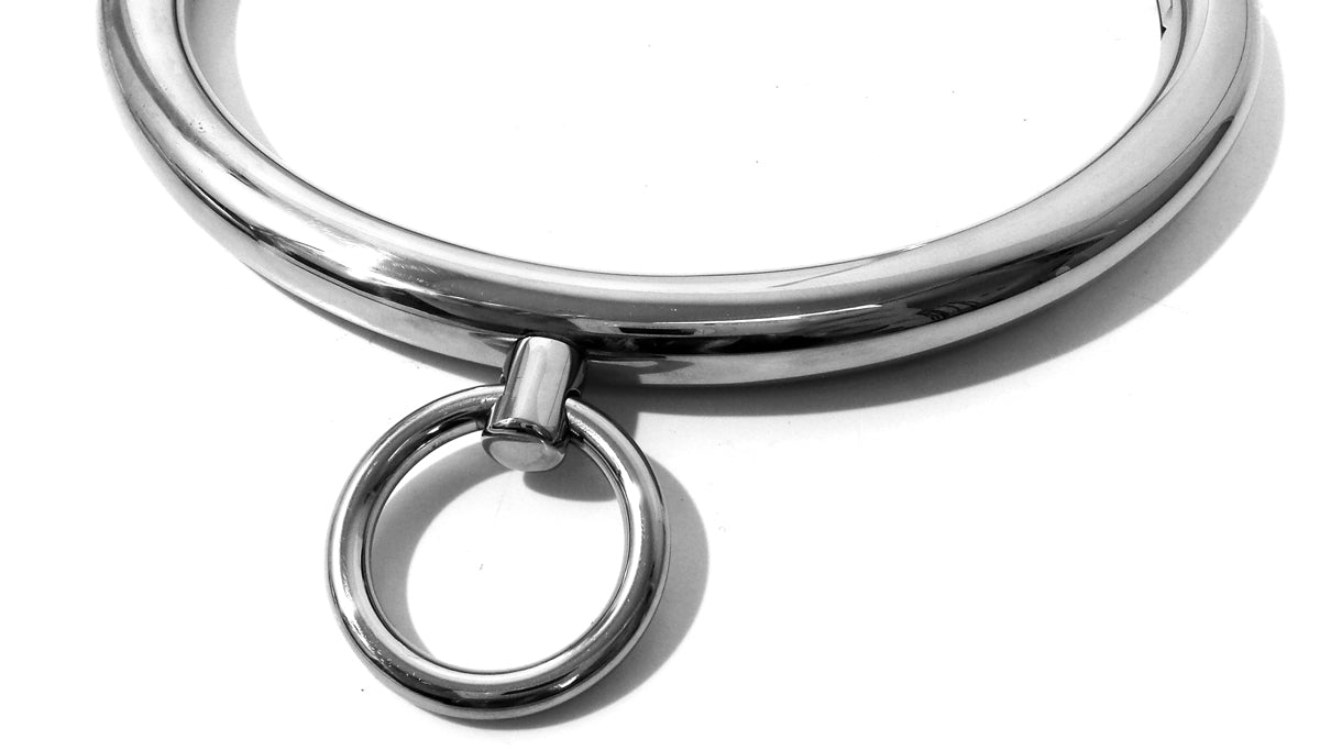 Eternity Slave Collar with Fixed Collar Ring Finish Stainless Steel (Metal, BDSM, Eternity)