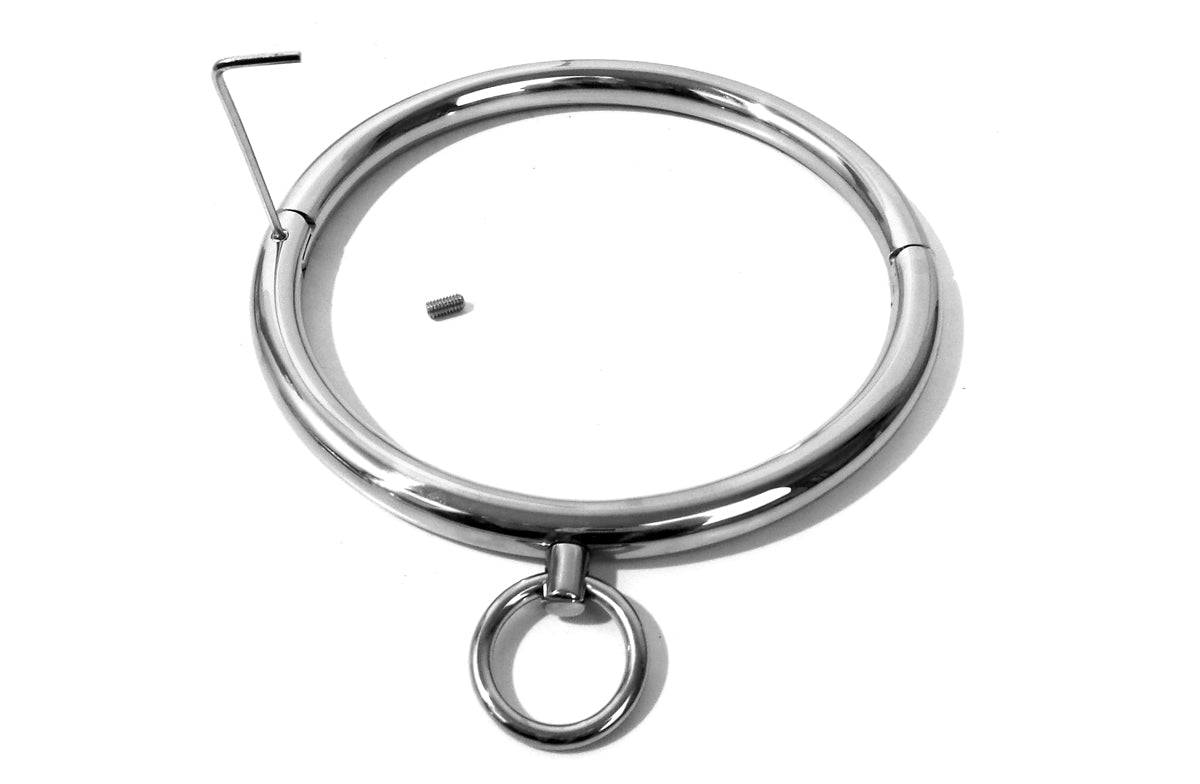 Eternity Slave Collar with Fixed Collar Ring Finish Stainless Steel (Metal, BDSM, Eternity)