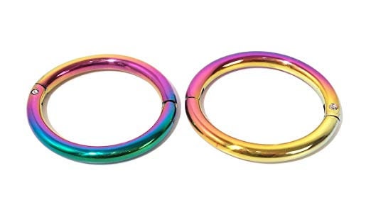 8mm Elliptical Rainbow Locking Eternity Bracelet, Anklet (bdsm locking anklet)