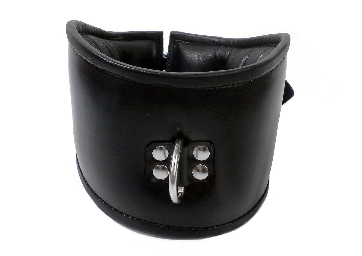 Deluxe Padded Black Leather Posture Collar