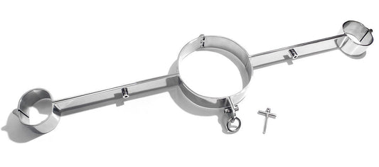 Pillory Spreader Bar Cangue BDSM Shrew's Fiddle Neck and Wrist Restraint Stainless