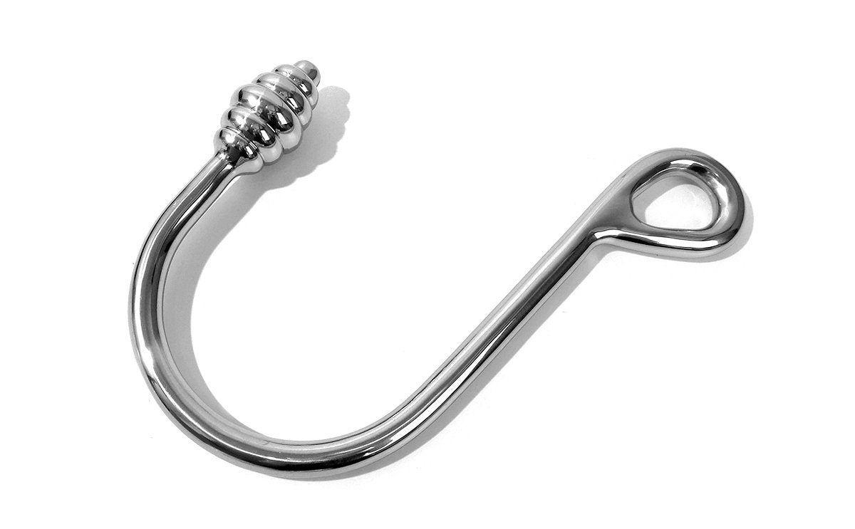 BDSM Anal Hook Restraint Butt Plug Large Ribbed Clawfoot Productions BDSM Anal Hook Restraint Butt Plug Large Ribbed Clawfoot Productions