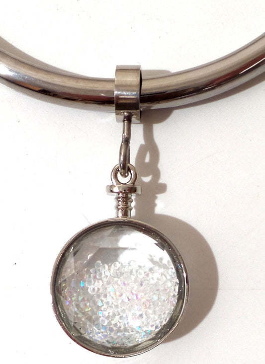 Floating Crystal Pendant for Rolled Steel Collars