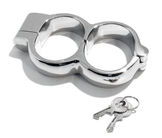 BDSM Handcuffs Snap Shut High Security Irish 8 Nickel Multiple Sizes Available