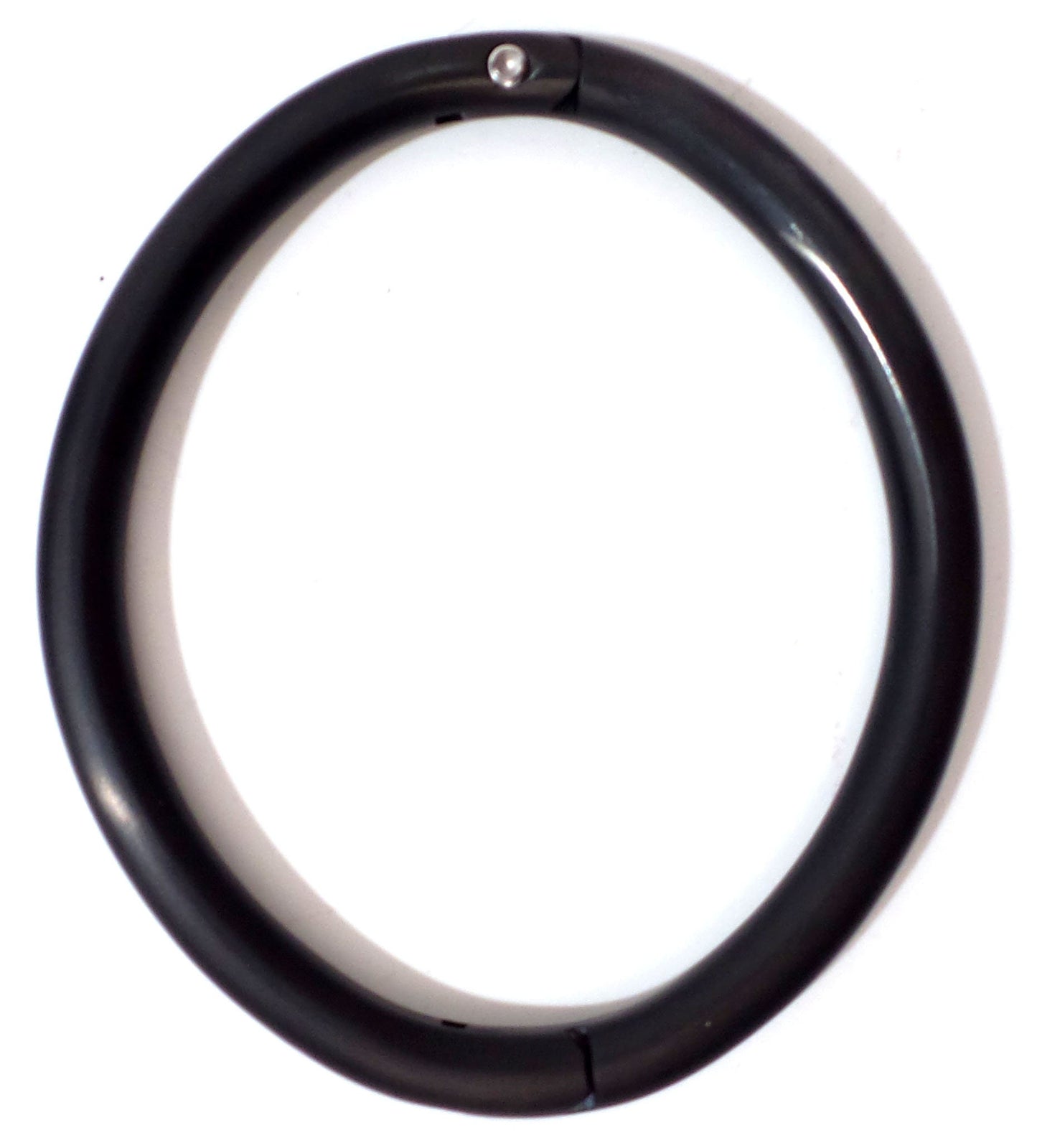 Elliptical Locking Matte Black Titanium Over Stainless Anklet, Bracelet (bdsm locking anklet)
