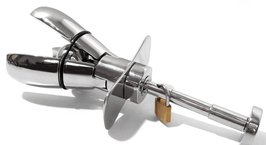 Stainless Steel Locking Anal Plug Plunger Style
