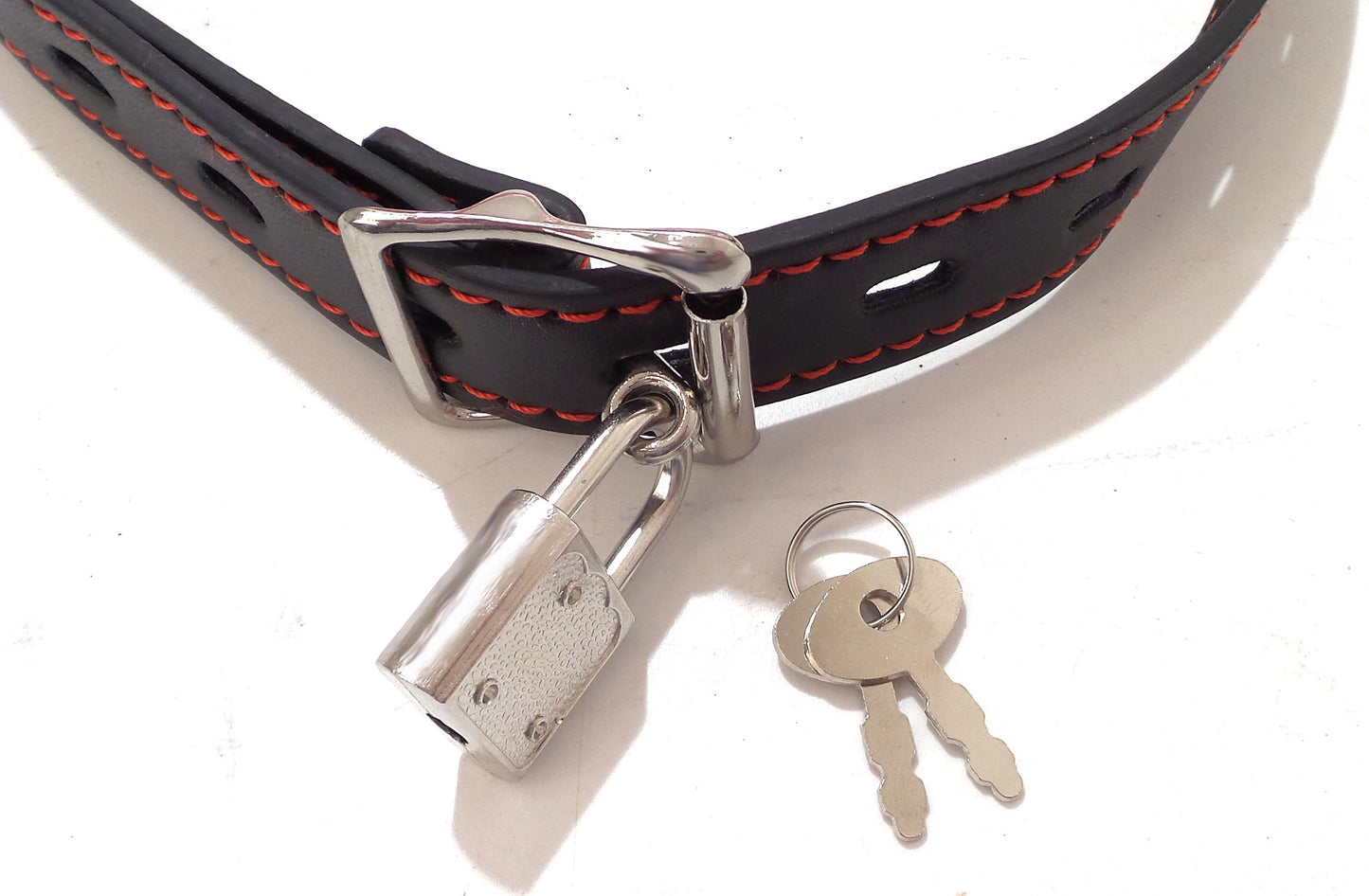 Locking Silicone Bone Gag Red with Black Strap