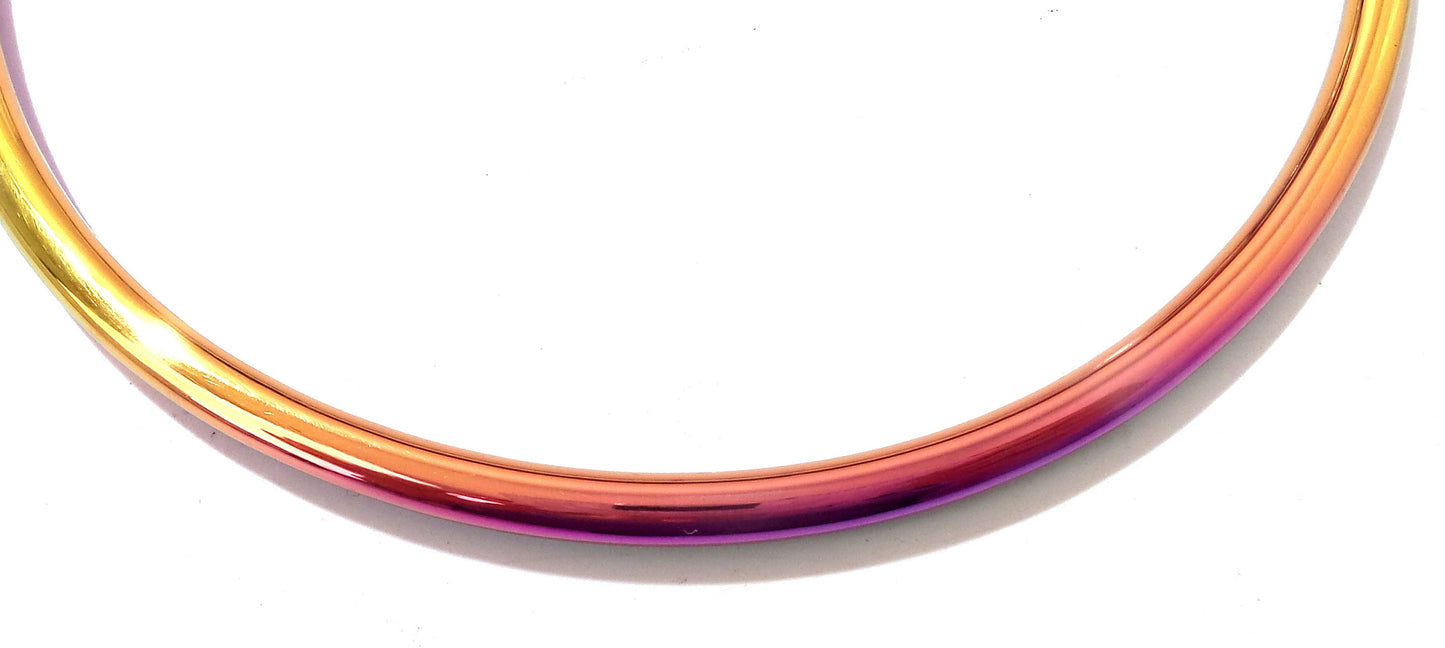 6MM Petite Thin Rainbow Eternity Collar Slave Collar