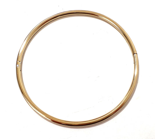 6MM Petite Thin Polished Gold Titanium Eternity Collar Locking Slave Collar