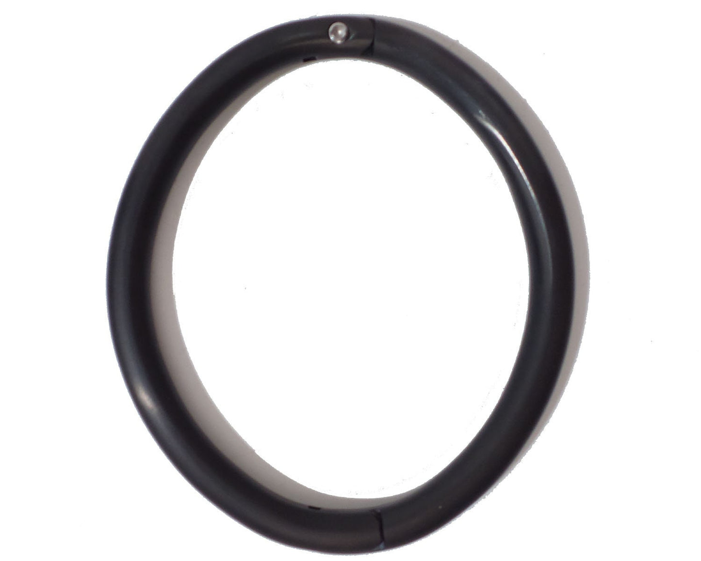 Elliptical Locking Matte Black Titanium Over Stainless Anklet, Bracelet (bdsm locking anklet)