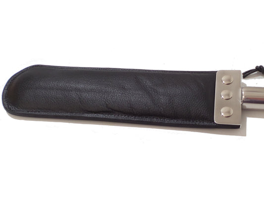 Double Sided Spanking Paddle Cow Hide Leather and Stainless Steel