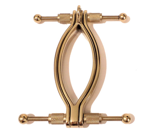 Gold  Finish: Pussy Clamp Labia Clamp with Ring Stainless