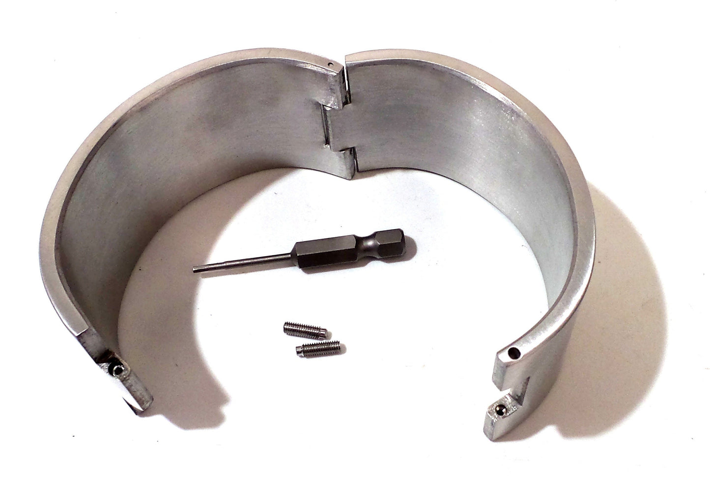 Final Sale - Locking Polished Stainless Steel Heavy Cuff Slave Bracelet