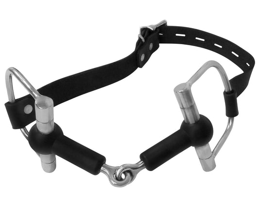 Locking Pony Bit Gag Horse Gag Leather Stainless and Silicone