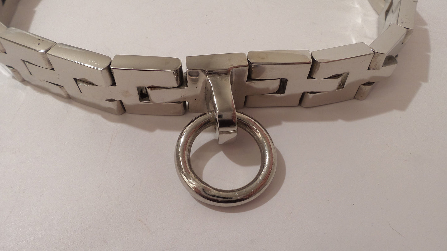 20.5" Chain Link Nickle Plated Locking Collar Final Sale
