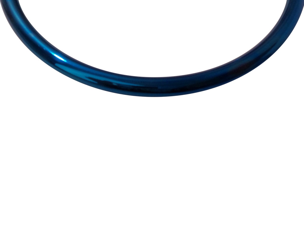 8mm Blue Titanium over Stainless Steel Locking Eternity Collar Slave Day Collar