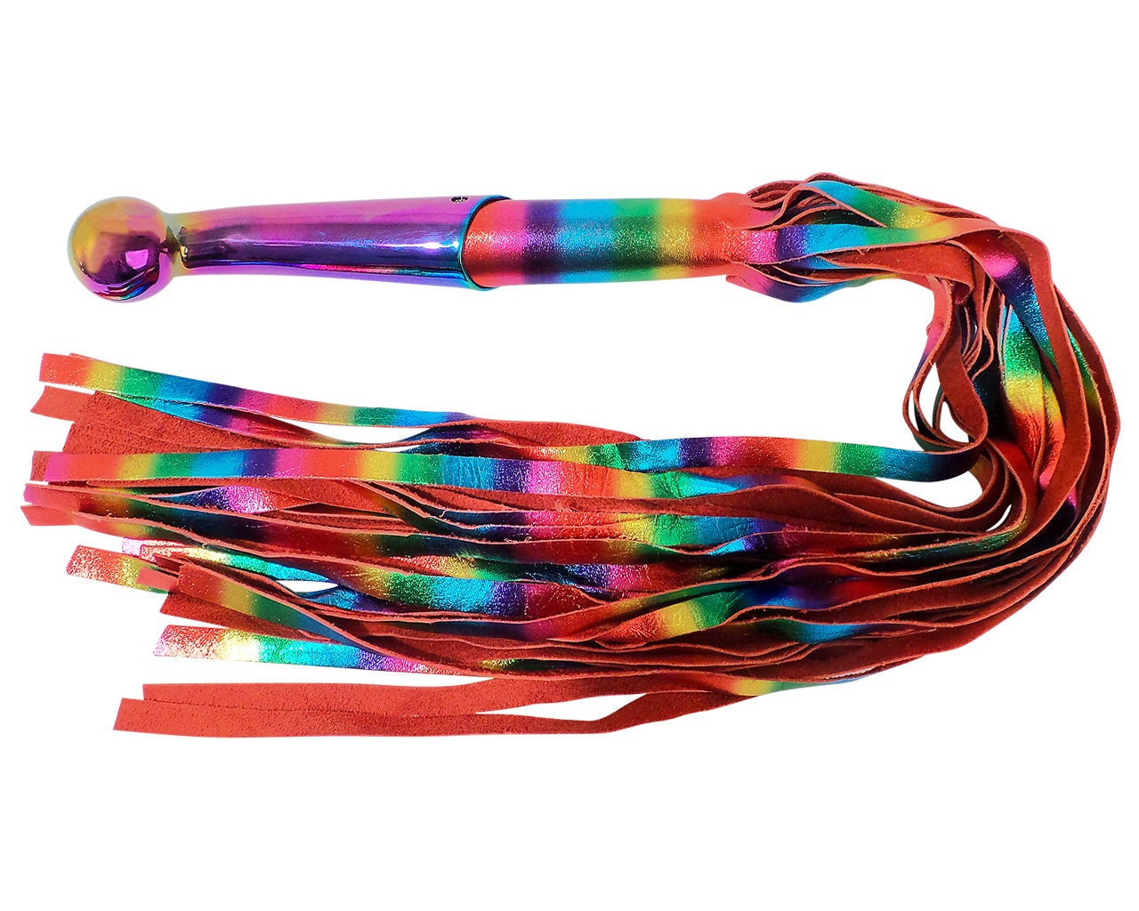 Suede Leather BDSM Bondage Flogger 35 Tails With Stainless Steel Insertable Handle - Multiple Color options