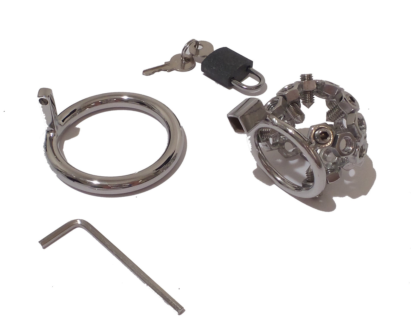Final Sale - Male Chastity Device CBT with Spikes - Stainless Steel