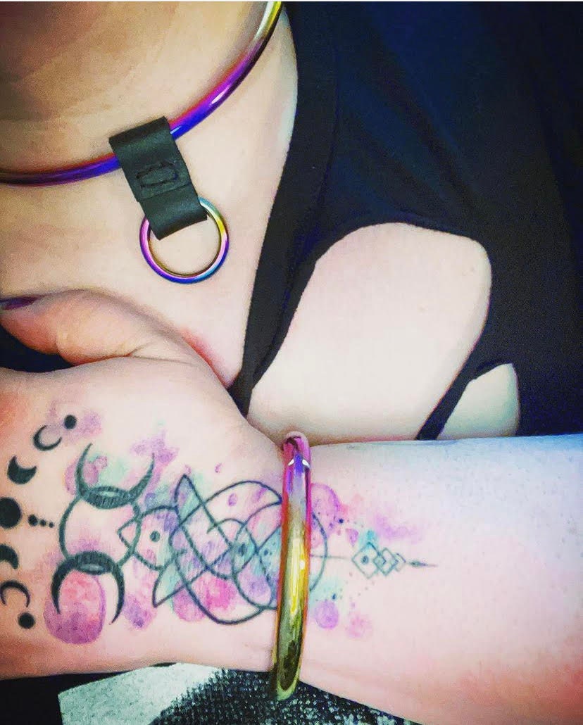 8mm Elliptical Rainbow Locking Eternity Bracelet, Anklet (bdsm locking anklet)