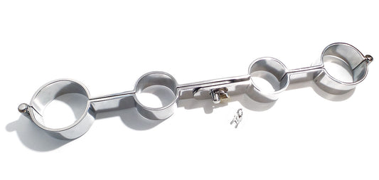 Stainless Steel Spreader Bar Wrist Ankle Restraint Pranger with Padlock and Key 444-SS