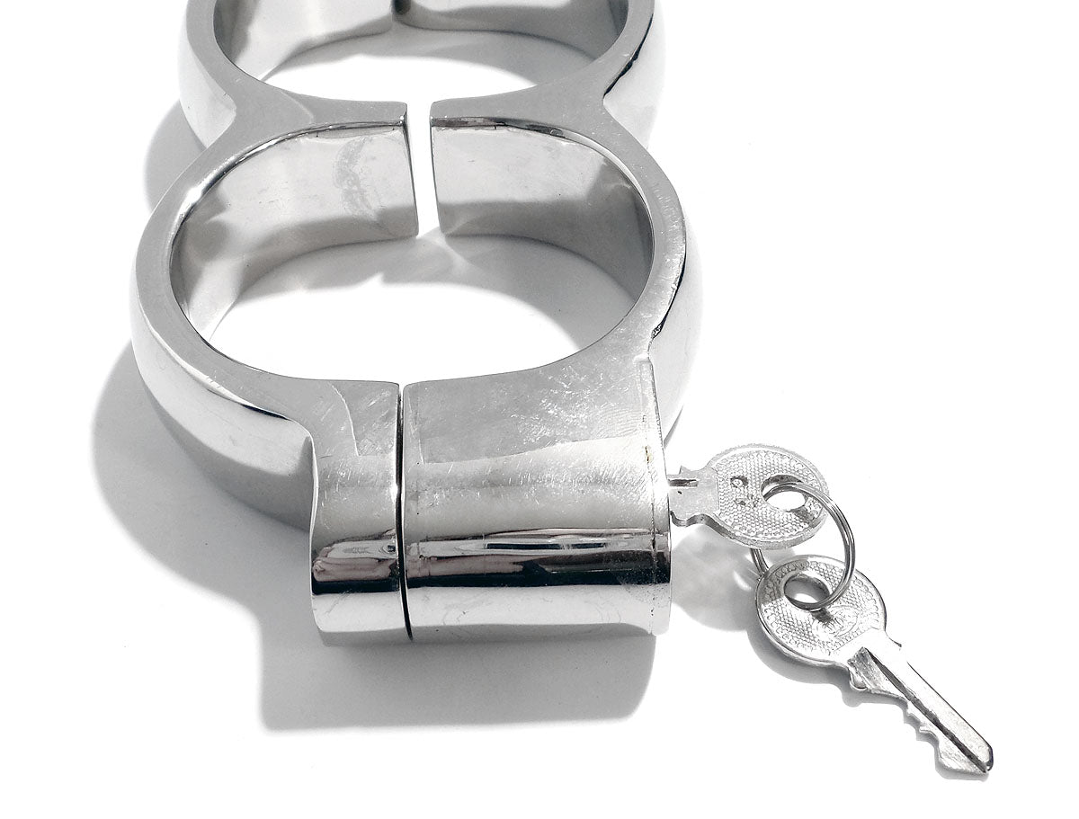 Stainless Steel BDSM Handcuffs Snap Shut High Security Irish 8 Style, Multiple Sizes Available