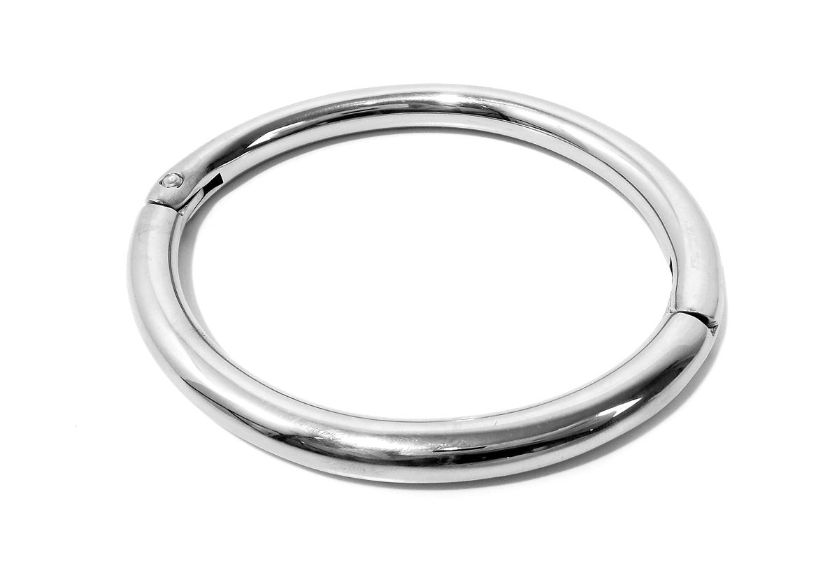 Redesigned - 8mm Polished Stainless Steel Locking Anklet, Locking Bracelet, Elliptical Anklet,  Sub Bracelet, Allen Drive Key,  Multiple Sizes Available