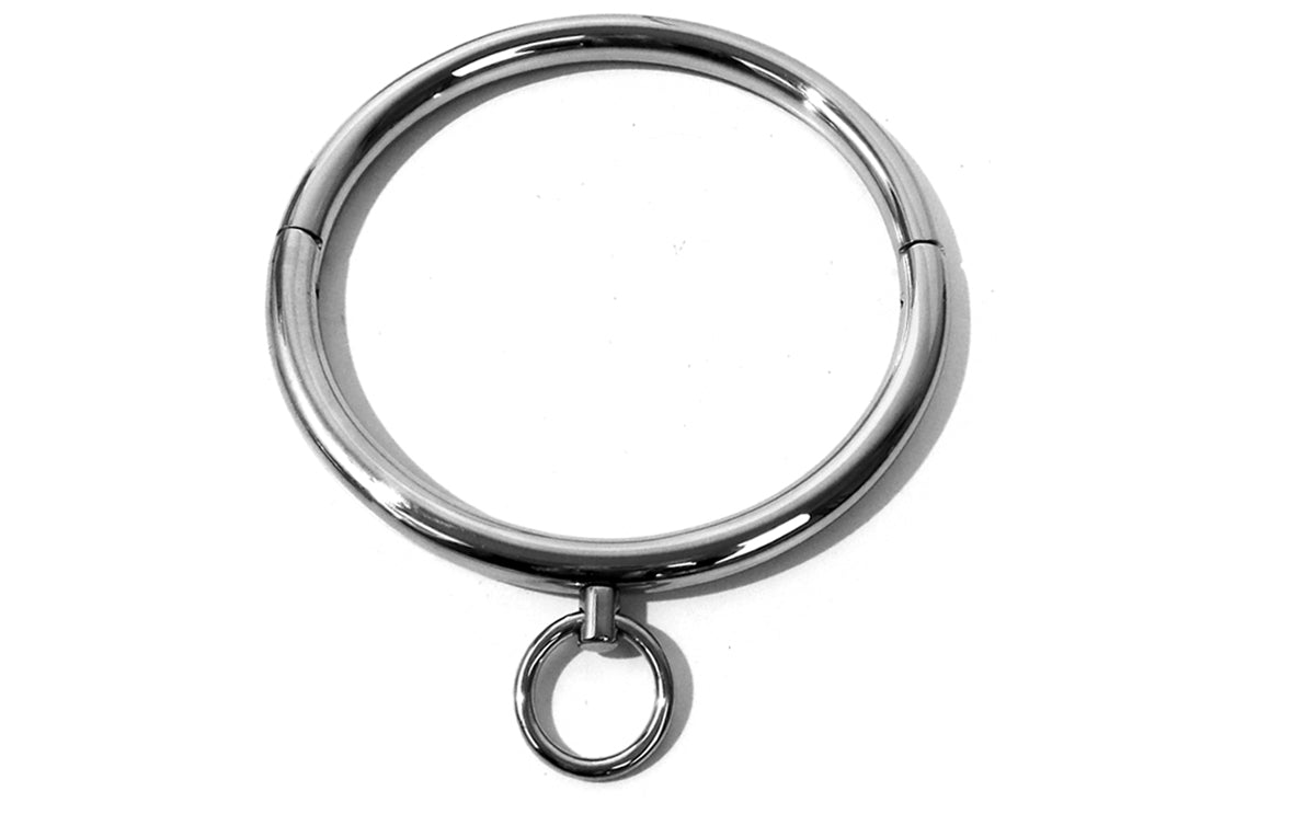 Eternity Slave Collar with Fixed Collar Ring Finish Stainless Steel (Metal, BDSM, Eternity)