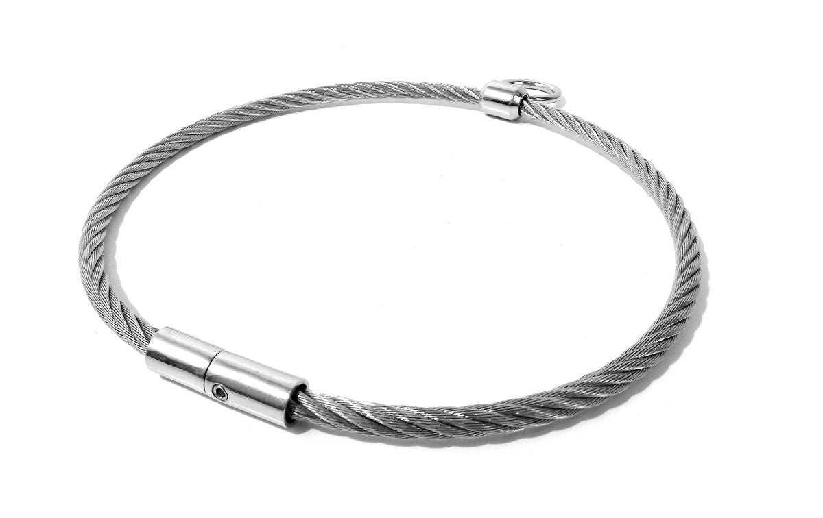 Braided Wire Locking Collar w/ Ring Multiple Sizes