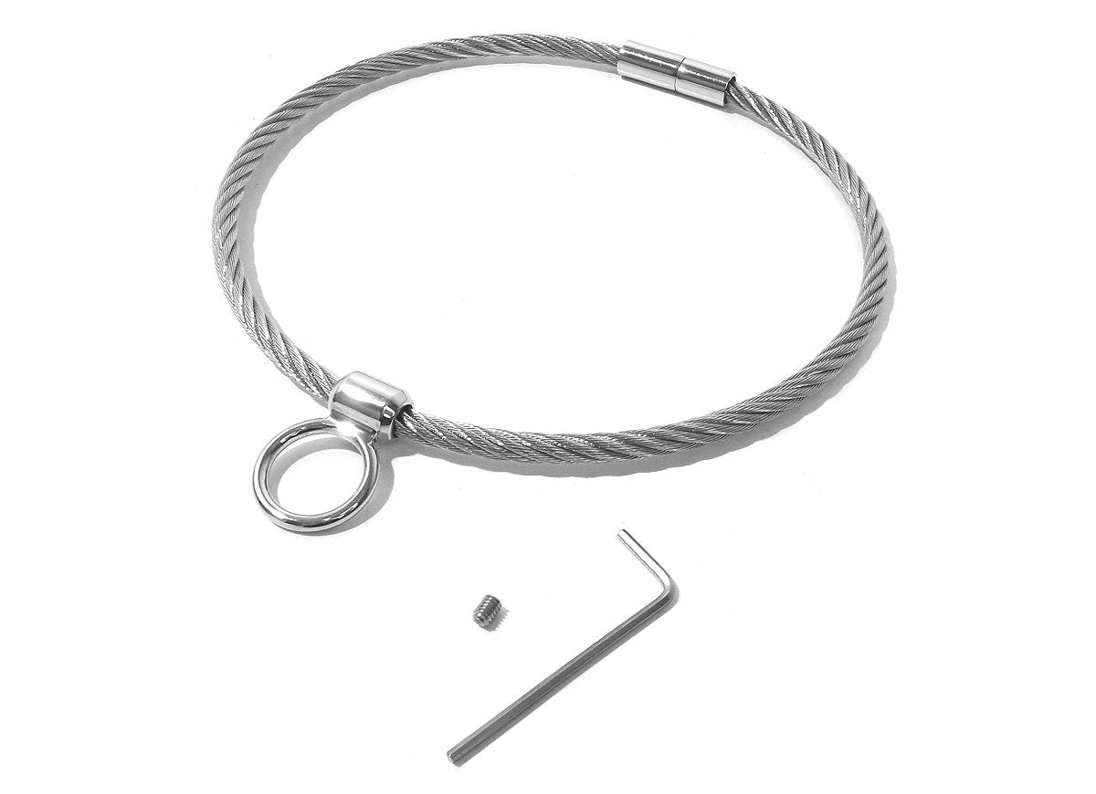 Braided Wire Locking Collar w/ Ring Multiple Sizes