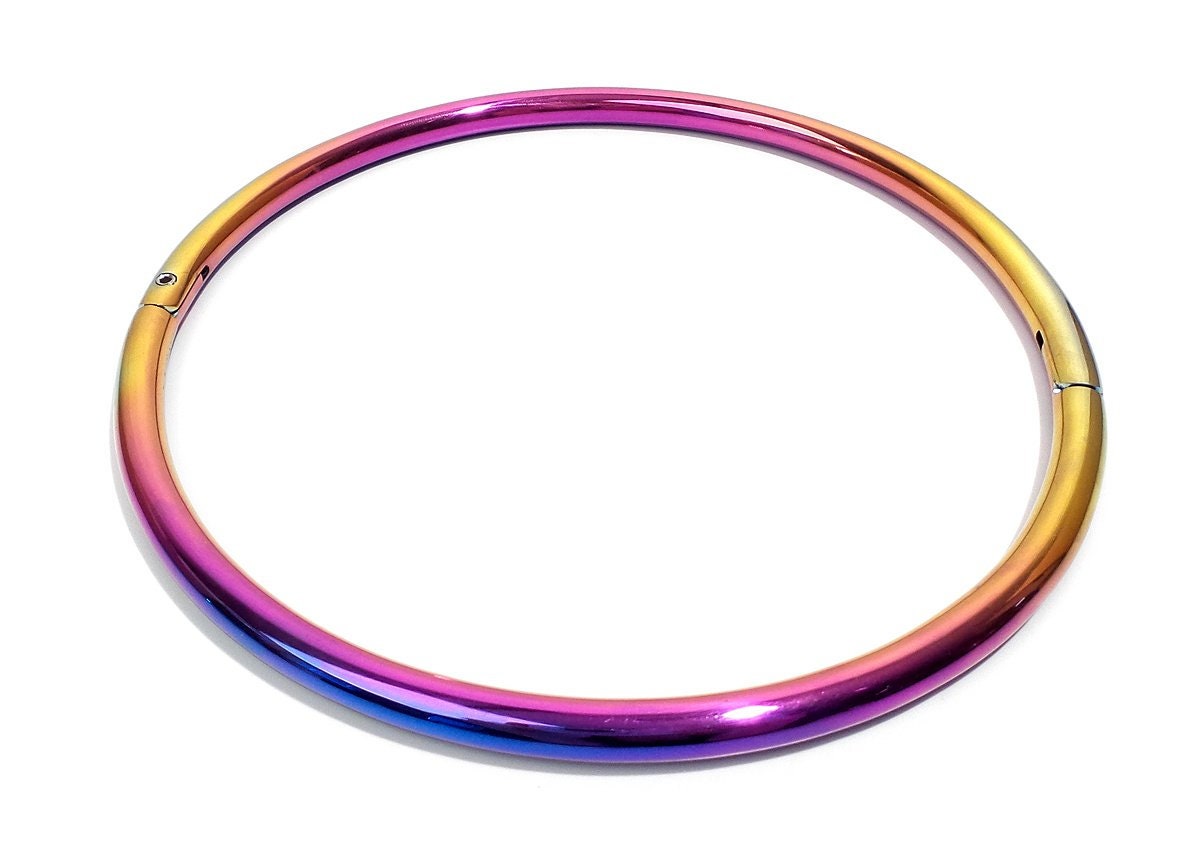 13"-20" Locking Rainbow Eternity Collar Slave Day Collar