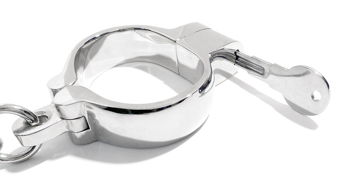 Handcuffs with Chain Snap Shut Stainless Steel