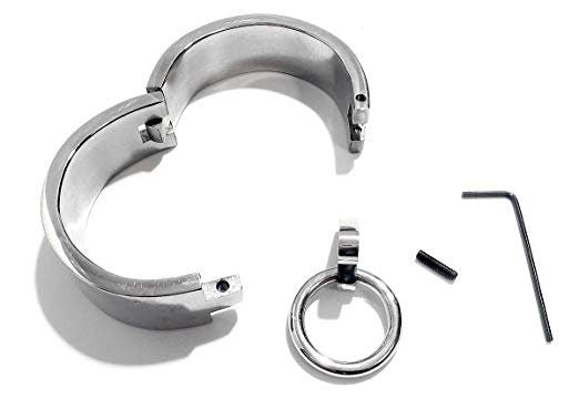 Flat Steel Locking Stainless Steel Wrist Fetish Handcuffs & Restraints (BDSM, Metal)