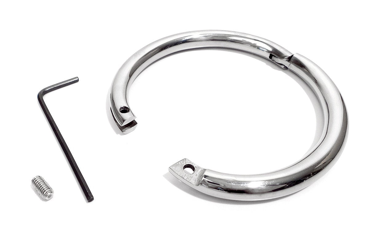 Elliptical Wrist and Anklet Stainless Steel Restraint Fetish Bondage Bracelet and Anklet (bdsm locking cuffs)