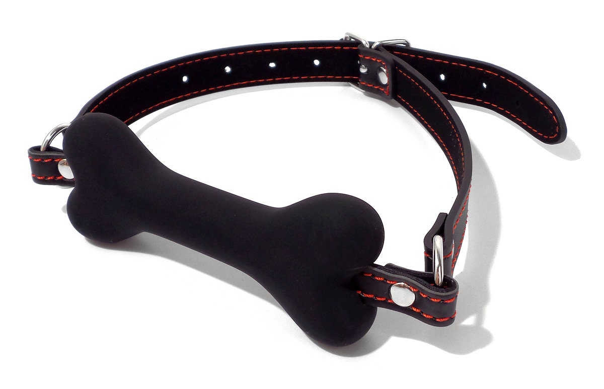 Bone Gag Silicone Black with Black Strap