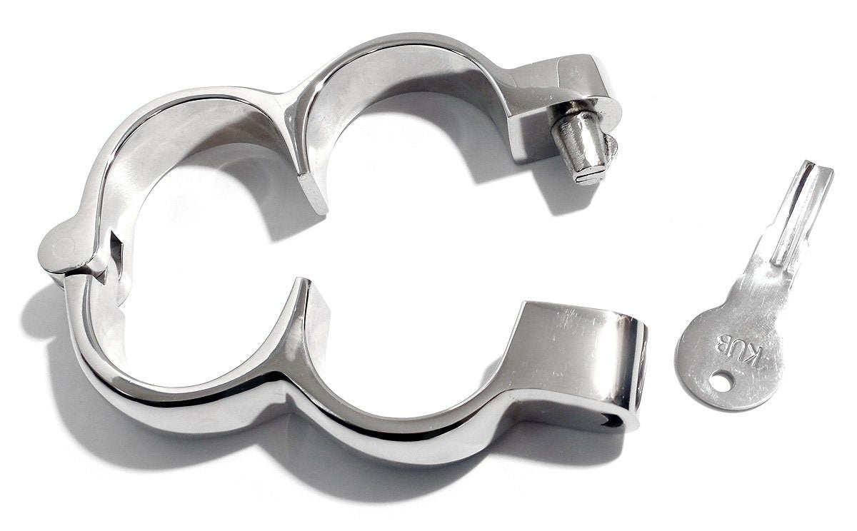 Irish-8 HandCuffs with Snap Shut Quick Release Hamburg Lock Nickel Plated