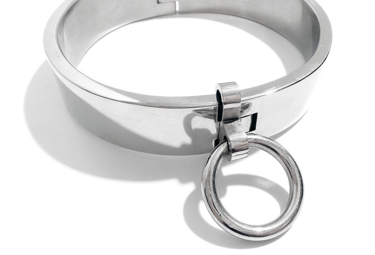 Leg Shackles, Stainless Steel Legirons, Metal Bondage Restraint, Locking with Removable Ring