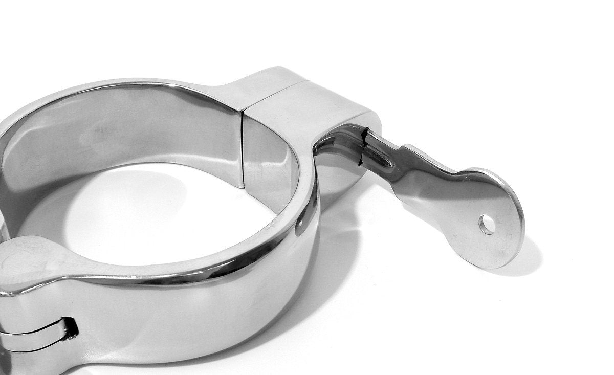 Stainless Steel Snap Shut Handcuffs with Chain 128B - Multiple Sizes Available