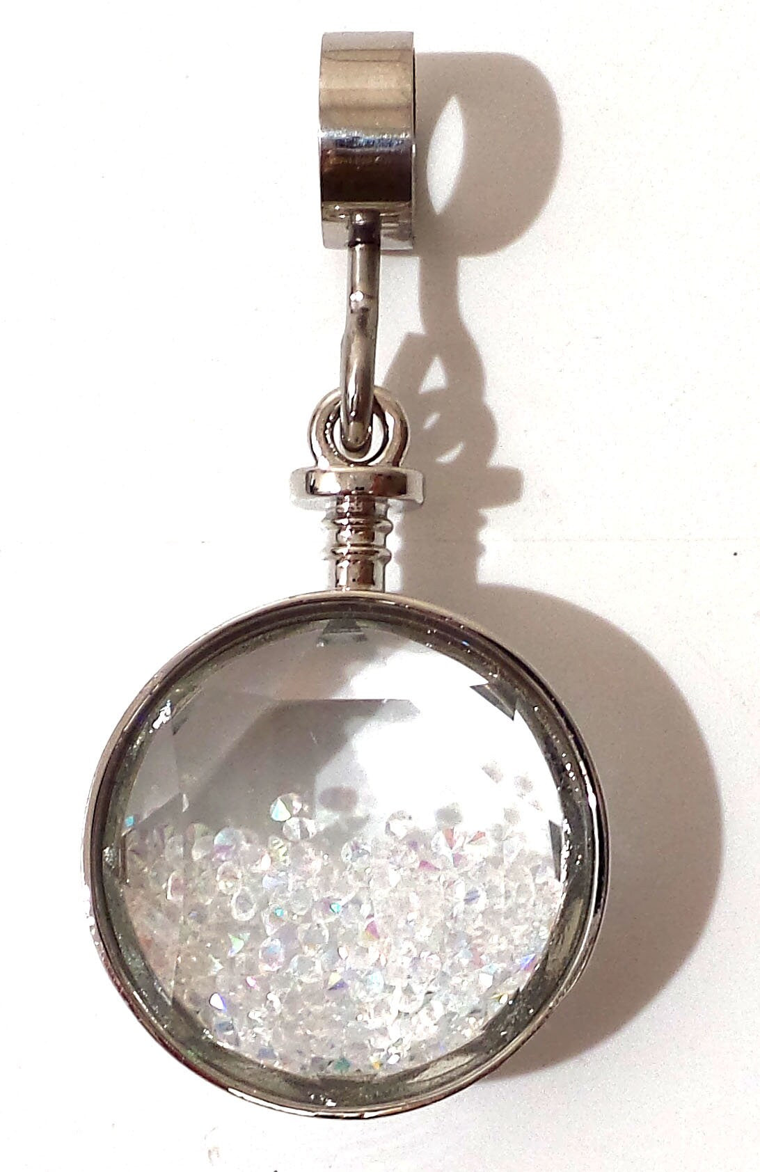 Floating Crystal Pendant for Rolled Steel Collars