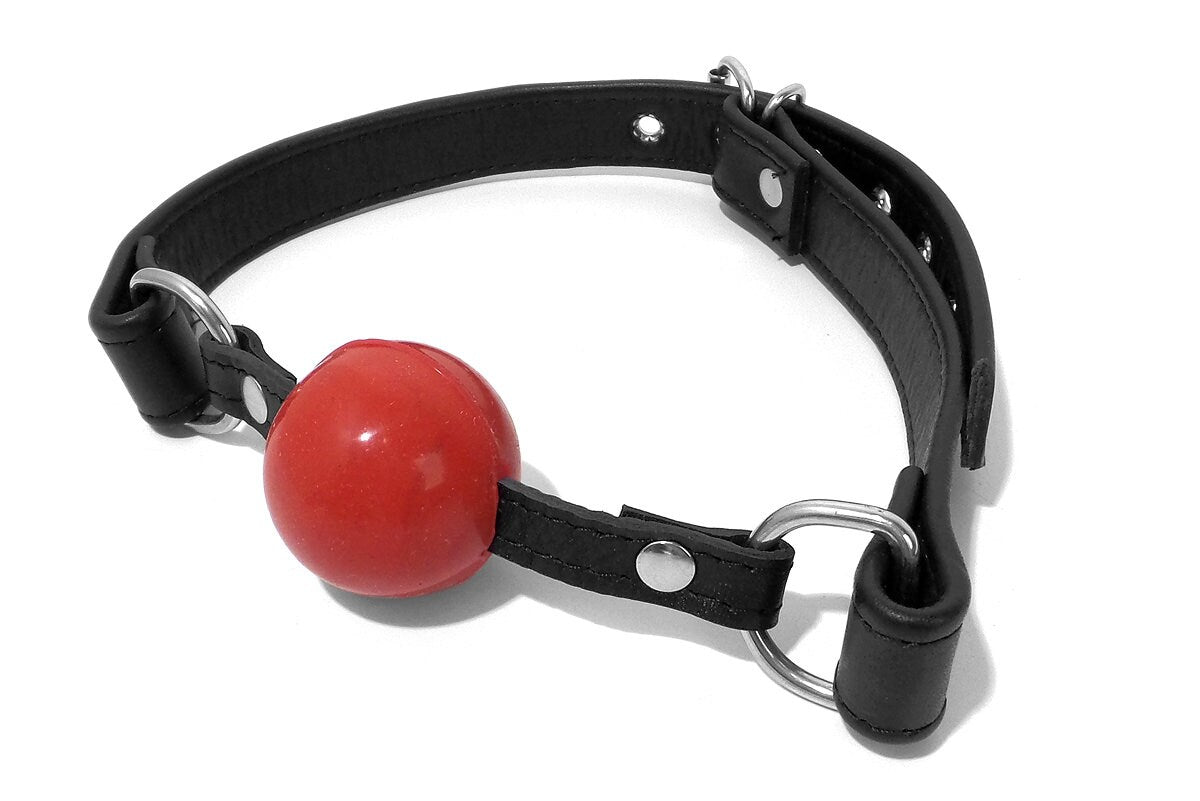 Adjustable Bondage Silicone Mouth Ball Gag Harness (Colors: Red, Black, Pink, Teal)