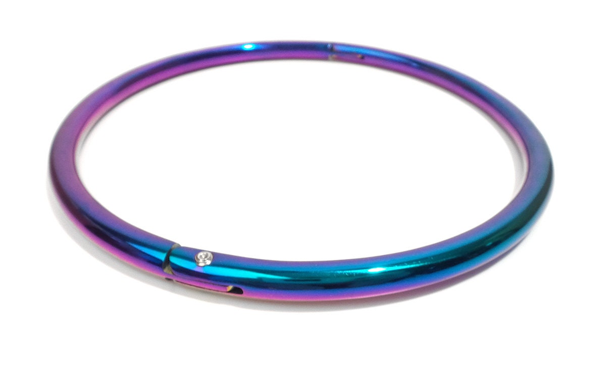 13"-20" Locking Rainbow Eternity Collar Slave Day Collar