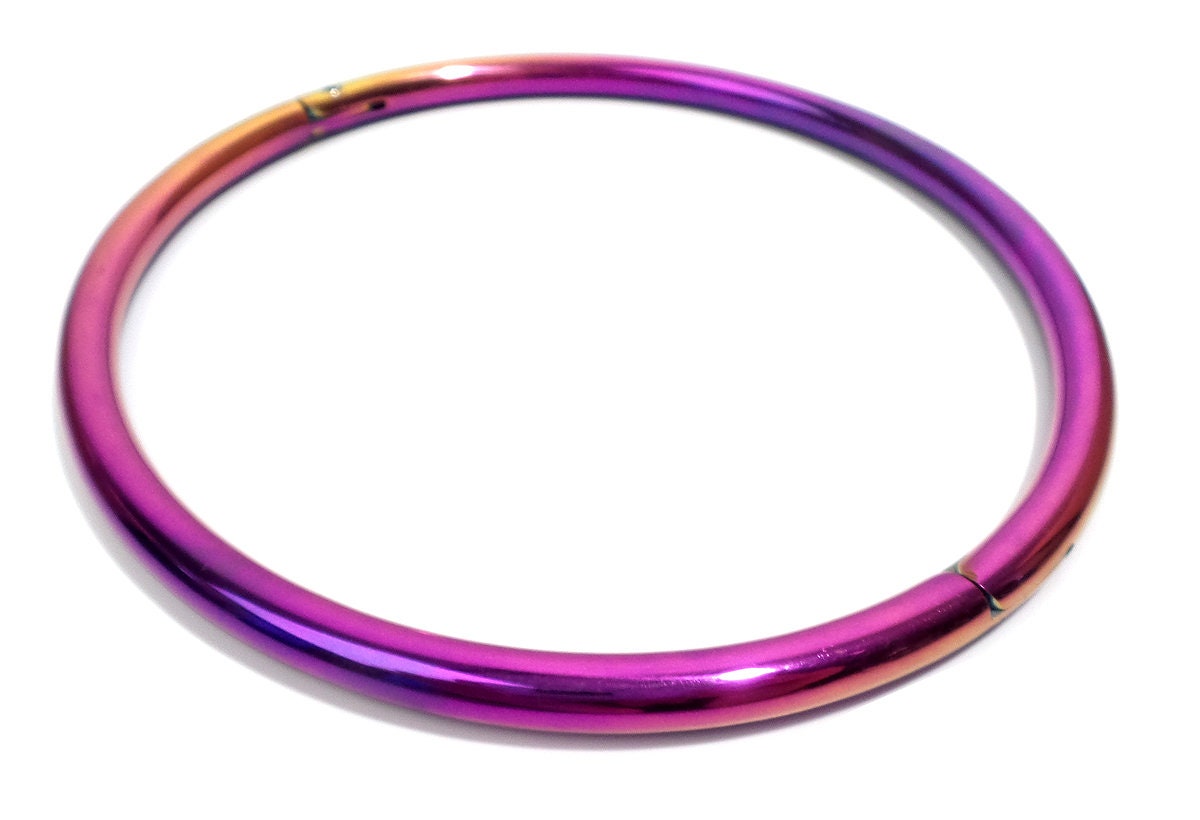 13"-20" Locking Rainbow Eternity Collar Slave Day Collar