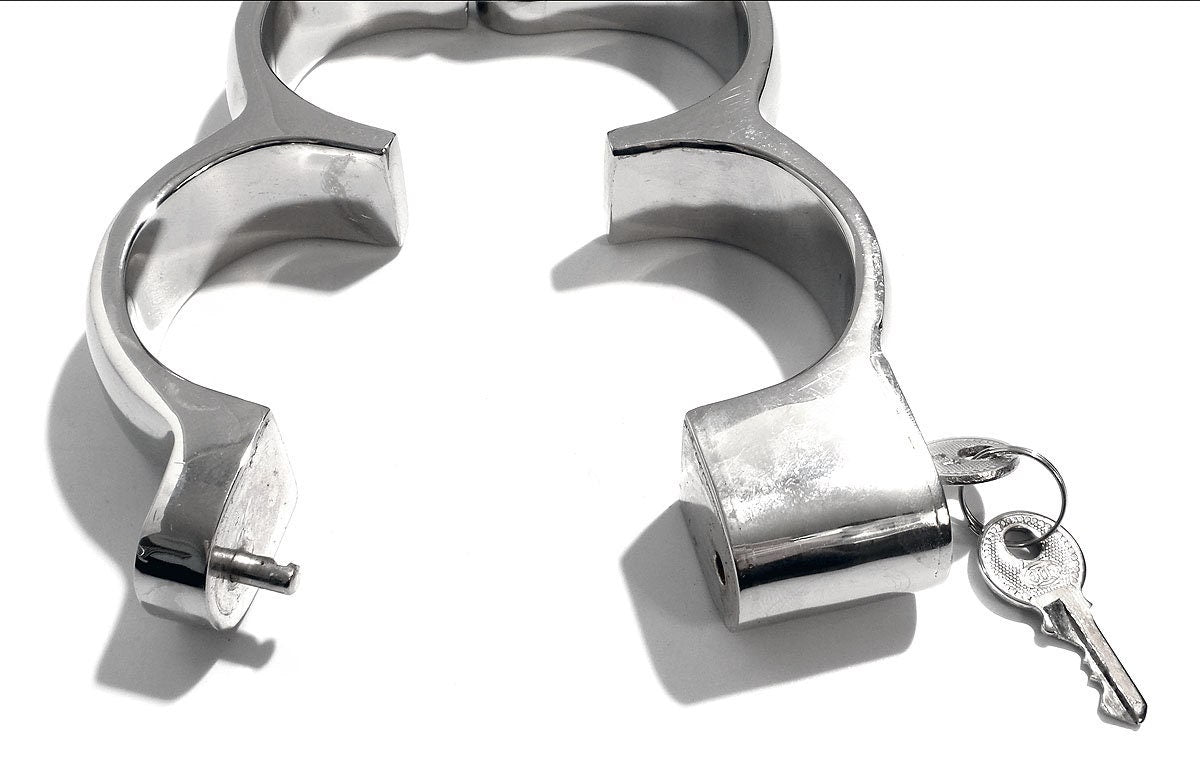 BDSM Handcuffs Snap Shut High Security Irish 8 Nickel Multiple Sizes Available