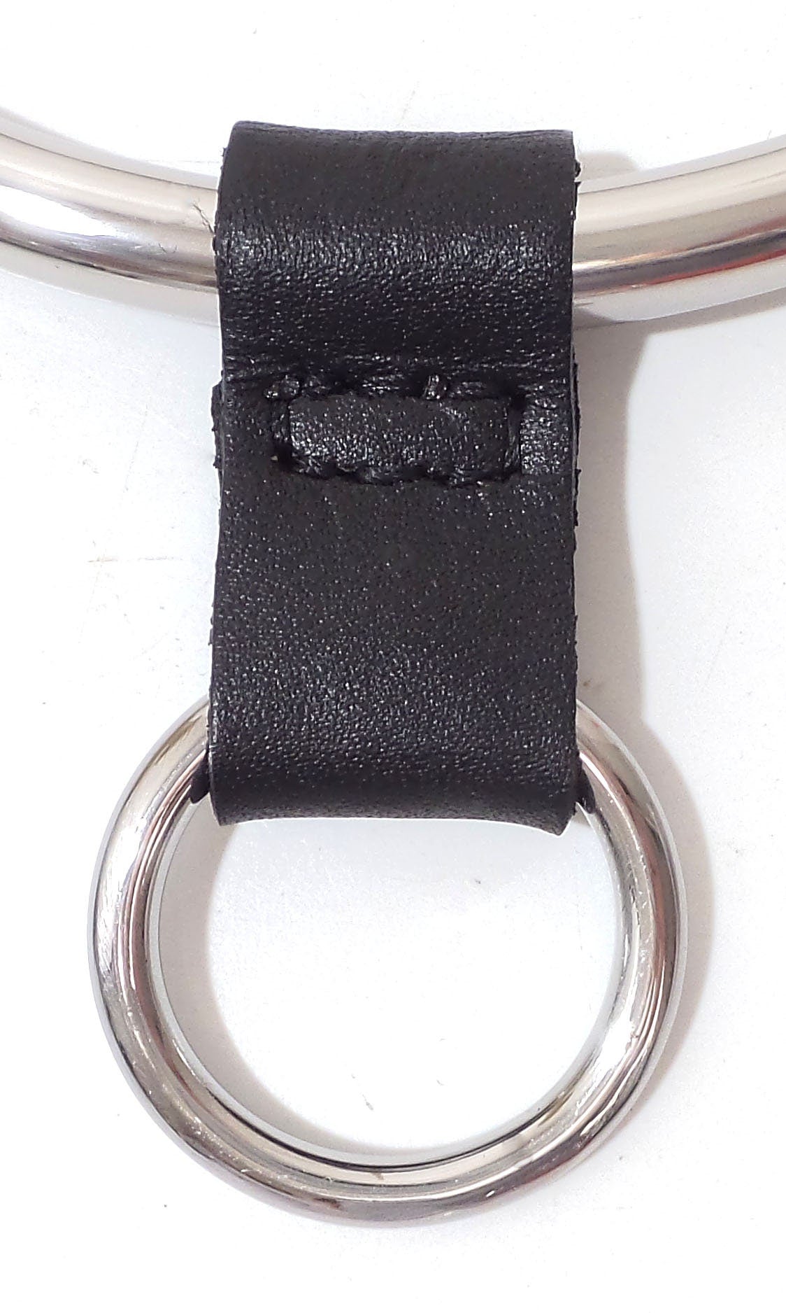 Stainless Steel Leather Collar Slide On O Ring Pendant for Collars Up to 8mm With Larger Ring