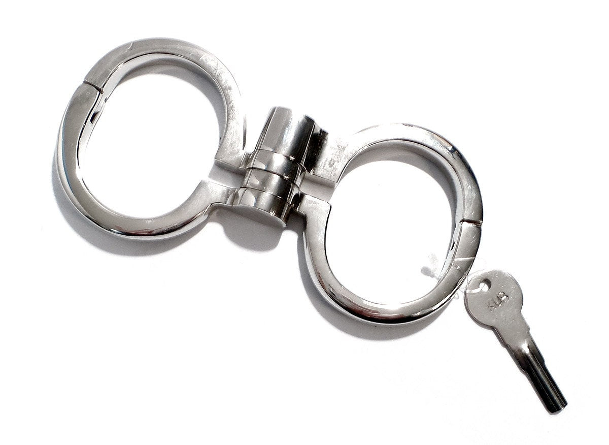 Folding Irish 8 Handcuffs Nickel Plate