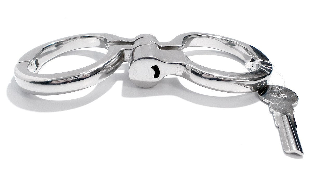 Folding Irish 8 Handcuffs Nickel Plate