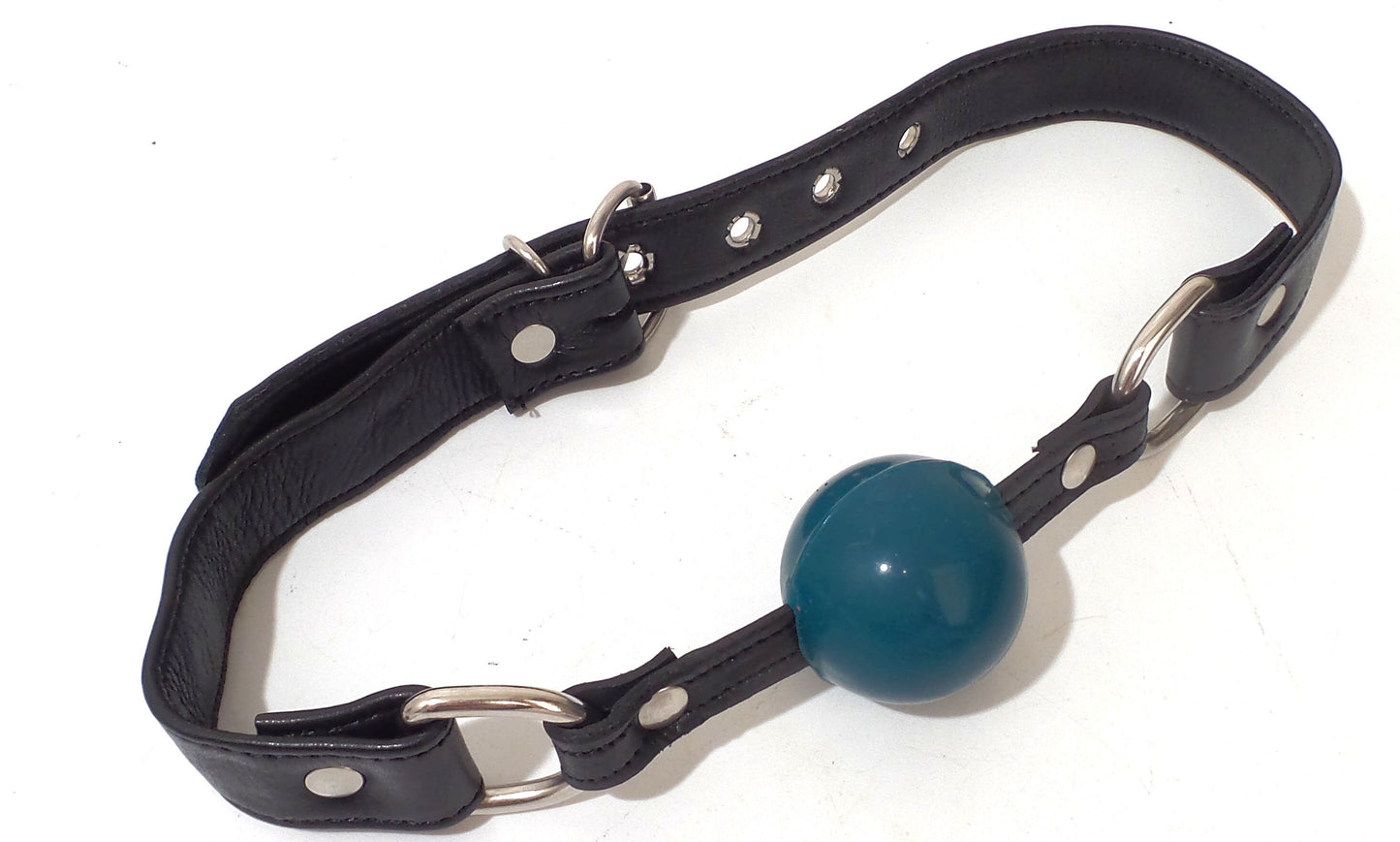Adjustable Bondage Silicone Mouth Ball Gag Harness (Colors: Red, Black, Pink, Teal)